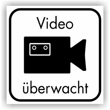 Hinweisschild, Video überwacht, doppelseitig Aufkleber, Folie, 115 x 115 mm