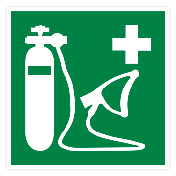 Rettungszeichen, Wiederbelebungsgerät ISO 7010, Aufkleber, Folie, 200 x 200 mm