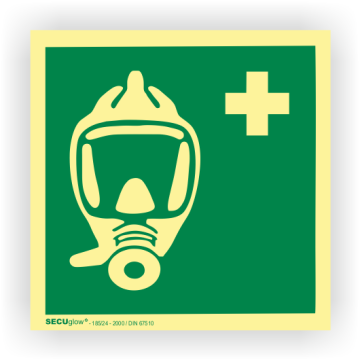 Rettungszeichen, Fluchtretter, ISO 7010, langnachleuchtend, SECUglow