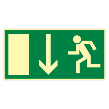 Rettungszeichen, Notausgang, BGV A8, langnachleuchtend, SECUglow