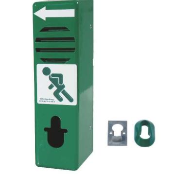 Schwenk-Türwächter für Türklinken, grün RAL 6029, ohne Profilhalbzylinder