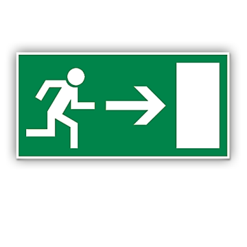 Rettungszeichen, Rettungsweg rechts BGV A8