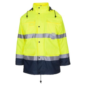 Warnschutzparka Planam, 2057, gelb/marine, herausnehmbares Innenfutter, Gr. S bis 8XL