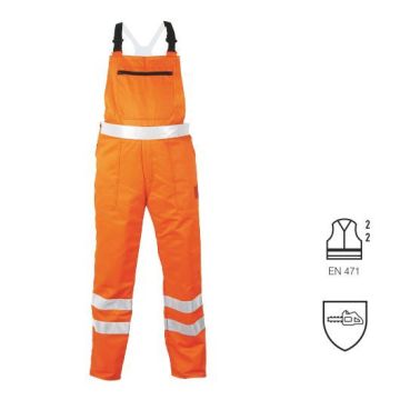 Warn- und Schnittschutz-Latzhose, 2274, uni orange, Größe 48 - 64