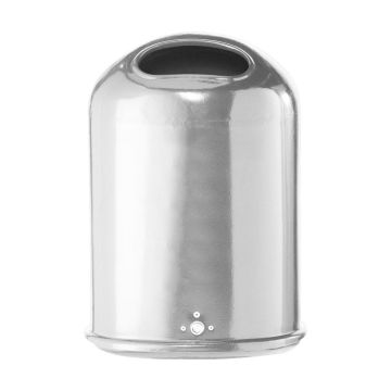 Abfallbehälter oval, 45L, Schiene + Schlüssel, Höhe 600mm, Bodenklappe, feuerverzinkt