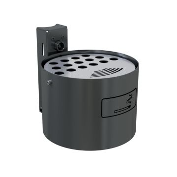 Rundascher, Wand- und Pfostenbefestigung, Schiene, Schlüssel und Aufkleber, 4L, Ø 200mm, Eisenglimmer