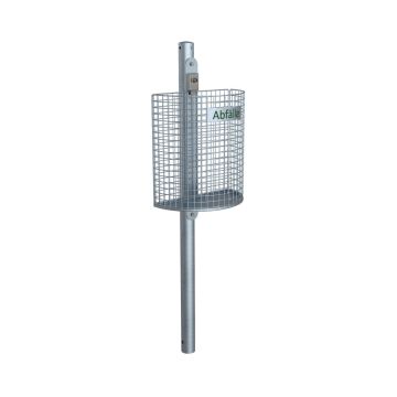 Abfallbehälter, Nierenform, Draht, Höhe 430 mm, 27l, Schiene, Standpfosten, Vierkantschlüssel