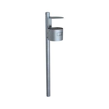 Rundascher mit Dach, mit Standpfosten, Schiene und Schlüssel, 4L, Ø 200mm, verzinkt