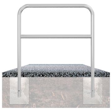 Abweisebügel, Stahlrohr Ø 48 mm, mit Querholm, feuerverzinkt, zum Einbetonieren