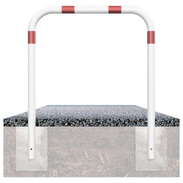 Abweisebügel, Stahlrohr Ø 60 mm, ohne Querholm, weiß/rot, zum Einbetonieren