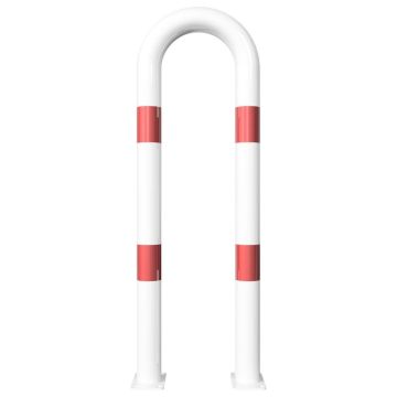 Universalbügel, Stahlrohr Ø 76 mm, ohne Querholm, weiß/rot, zum Aufdübeln