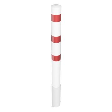 Absperrpfosten Ø 152 mm, herausnehmbar, 1500mm Überflur, ohne Verschluss, weiß/rot
