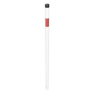 Absperrpfosten Ø 42 mm, ortsfest zum Einbetonieren 900 mm Überflur, weiß/rot