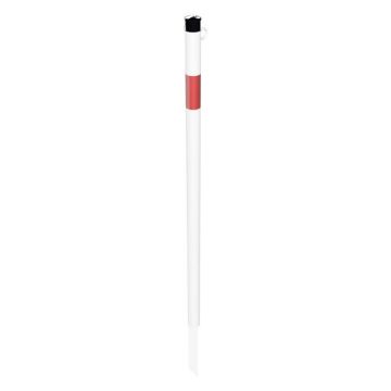 Absperrpfosten Ø 42 mm, ortsfest zum Einschlagen Länge 1300 mm, Einschlagspitze, weiß/rot, 1 Öse