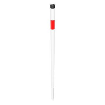 Absperrpfosten Ø 42 mm, ortsfest zum Einschlagen Länge 1300 mm, Einschlagspitze, weiß/rot