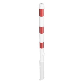 Absperrpfosten Ø 60 mm, herausnehmbar, Bodenhülse, 900mm Überflur, Dreikantverschluss, w/r, 1 Öse