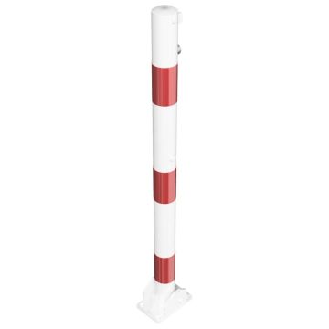 Absperrpfosten Ø 60 mm, ortsfest, zum Aufdübeln, 900mm Überflur, umlegbar, für Vorhangschloss, w/r