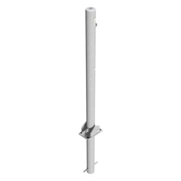 Absperrpfosten Ø 60 mm, herausnehmbar, Bodenhülse, 900mm Überflur, umlegbar, Profilzylinder