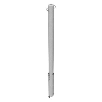 Absperrpfosten Ø 60 mm, herausnehmbar, Bodenhülse, 900mm Überflur, für Vorhangschloss, 2 Ösen