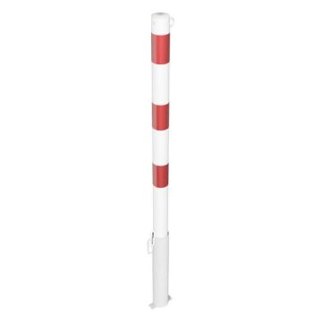 Absperrpfosten Ø 60 mm, herausnehmbar, Bodenhülse, 900mm Überflur, für Vorhangschloss, 1 Öse, w/r