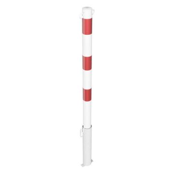 Absperrpfosten Ø 60 mm, herausnehmbar, Bodenhülse, 900mm Überflur, für Vorhangschloss, 2 Ösen, w/r
