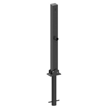 Absperrpfosten 70x70mm, herausnehmbar, Bodenhülse, 900mm Überflur, umlegbar, Dreikant+Profilzylinder