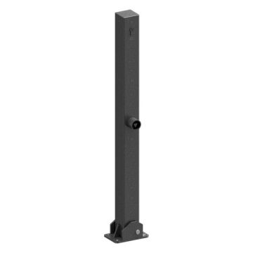 Absperrpfosten 70x70mm, zum Aufdübeln, 900mm Überflur, Dreikant+Profilzylinder, umlegbar