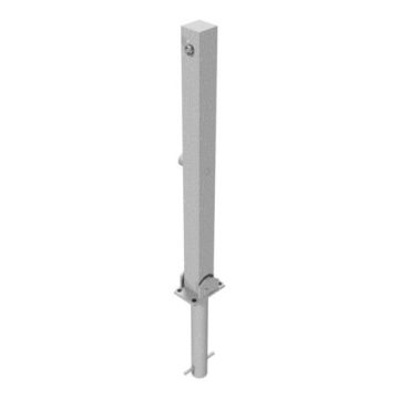 Absperrpfosten 70x70mm, zum Einbetonieren, 900mm Überflur, Dreikant+Profilzylinder, umlegbar