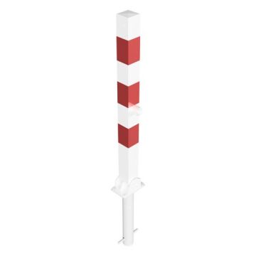Absperrpfosten 70x70mm, zum Einbetonieren, 900mm Überflur, Dreikant+Profilzylinder, umlegbar, w/r