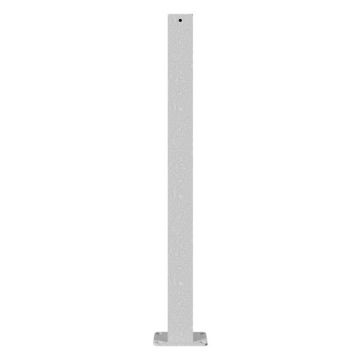 Absperrpfosten 70x70mm, ortsfest, zum Aufdübeln, 900mm Überflur, mit Bodenplatte, ohne Öse