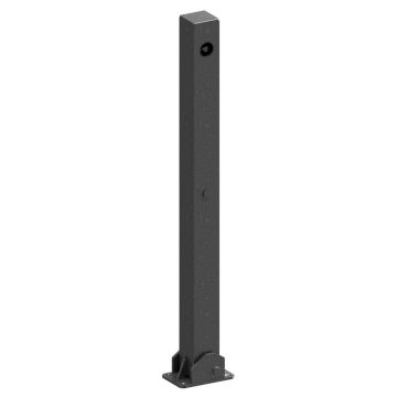 Absperrpfosten 70x70mm, ortsfest, zum Aufdübeln, 900mm Überflur, umlegbar, Dreikant obenliegend
