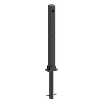 Absperrpfosten 70x70mm, zum Einbetonieren, 900mm Überflur, umlegbar, Dreikant obenliegend