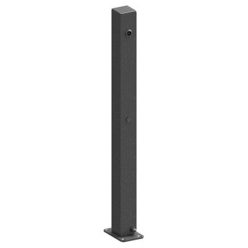 Absperrpfosten 70x70mm, Aufdübeln, 900mm Überflur, umlegbar, Dreikant + Schlüssel Typ 4039