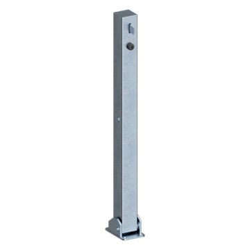Absperrpfosten 70x70mm, Aufdübeln, 900mm Überflur, umlegbar, für Vorhangschloss
