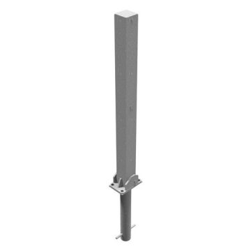 Absperrpfosten 70x70mm, zum Einbetonieren, 900mm Überflur, umlegbar, für Vorhangschloss