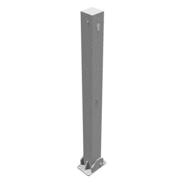 Absperrpfosten 70x70mm, Aufdübeln, 900mm Überflur, umlegbar, mit Profilzylinder, feuerverzinkt