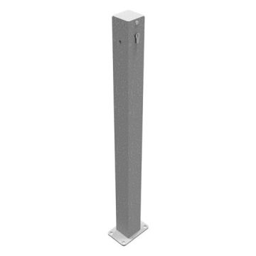 Sperrkettenpfosten 70x70 mm, zum Aufdübeln, 900mm, Schließmechanik, Profilzylinder