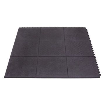 Miltex Arbeitsplatzmatte Yoga Solid Basic, 900x900mm, geschlossen, Module, schwarz