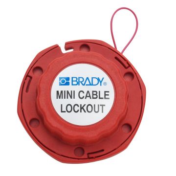 Mini-Kabelverriegelungssystem mit vinylbeschichtetem Stahlkabel, 2,44 m, rot