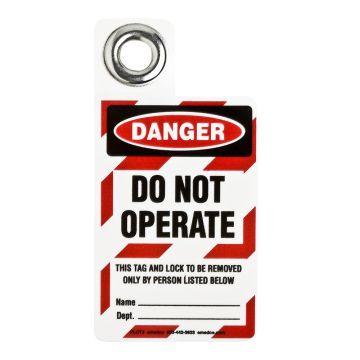 Wartungsanhänger kompakt mit Metallöse, DANGER - DO NOT OPERATE, einseitig, Vinyl, 1 Stück