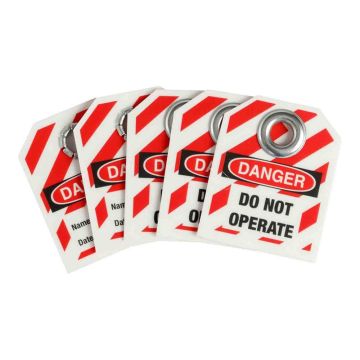 Mini-Wartungsanhänger mit Metallöse, DANGER - DO NOT OPERATE, beidseitig, Kunststoff, 25 Stück