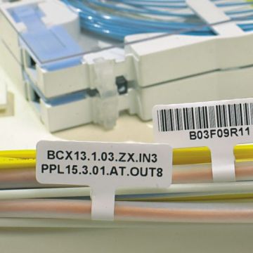 Kabelfahnen auf Rolle, 1 Zoll Kern, Polypropylen, weiß, verschiedene Ausführungen, B-425