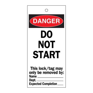 Wartungsanhänger, DANGER - DO NOT START, einseitig, Polyester, 10 Stück