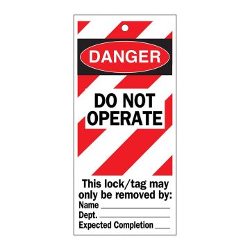 Wartungsanhänger, DANGER - DO NOT OPERATE, einseitig, Polyester, 10 Stück