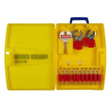 tragbare Lockout-Station gelb, 337x432x64mm, Polypropylen