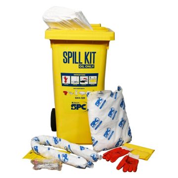 MOBILES TONNEN-SET SPILL KIT, in der 120-Liter Tonne, verschiedene Anwendungsbereiche