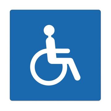 Bodenschild Outdoor, selbstklebend, Rollstuhlfahrer