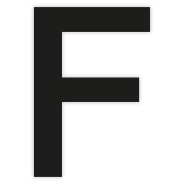 Selbstklebende Bodenmarkierung Buchstabe F, schwarz, 150 mm Höhe