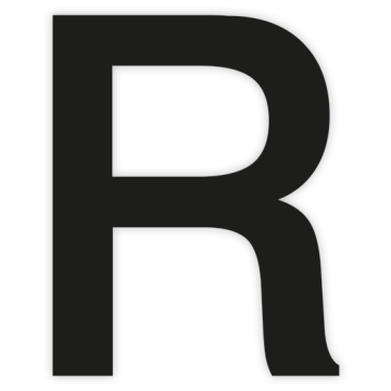 Selbstklebende Bodenmarkierung Buchstabe R, schwarz, 150 mm Höhe