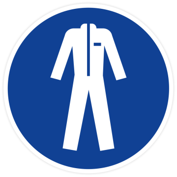 Bodenaufkleber ASR A1.3, Schutzkleidung benutzen, rutschhemmend, Ø 200 mm